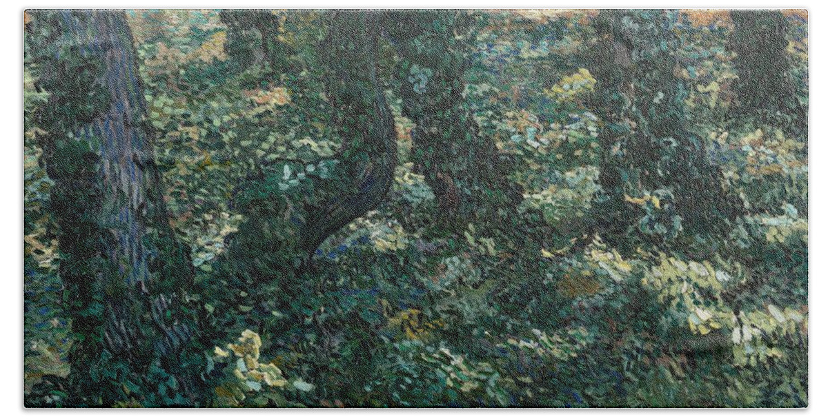 Oil On Canvas Beach Towel featuring the painting Undergrowth. #2 by Vincent van Gogh -1853-1890-