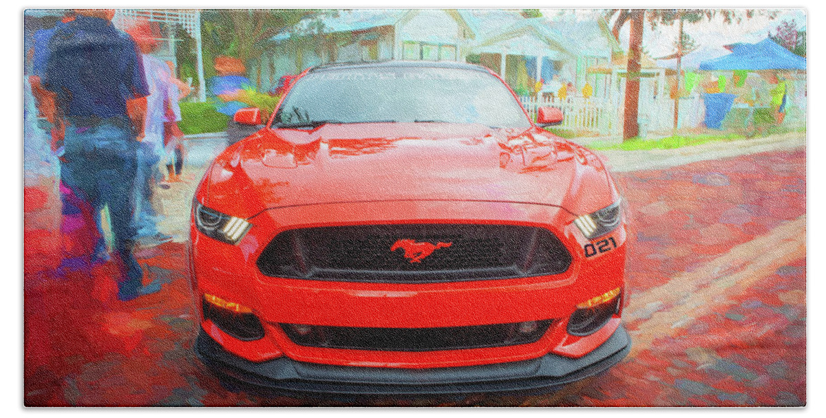 2016 Ford Mustang Gt Petty's Garage Beach Towel featuring the photograph 2016 Ford Mustang Petty's Garage 004 by Rich Franco