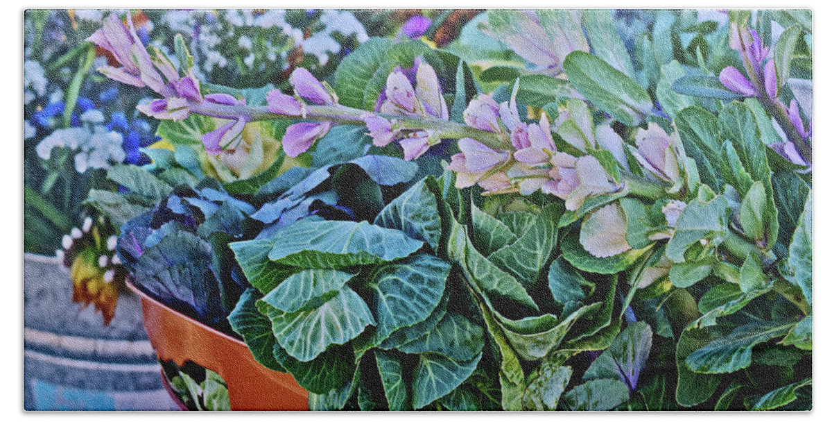 Flowers Beach Towel featuring the photograph 2019 Monona Farmers' Market Late October Flowers 3 by Janis Senungetuk