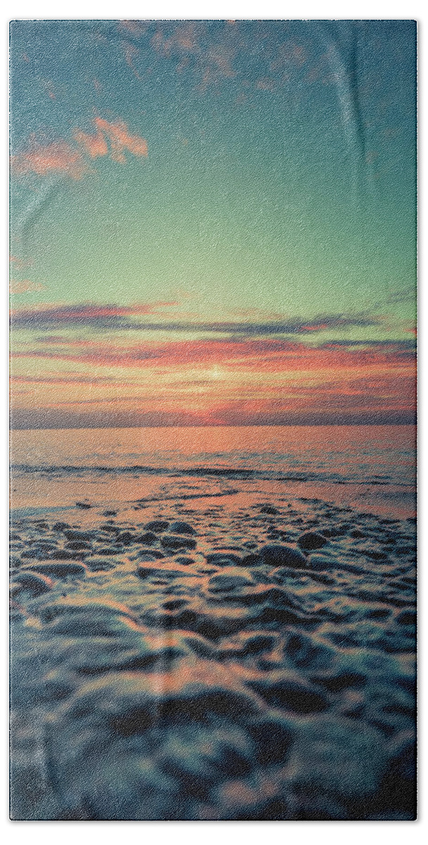 Beach Beach Towel featuring the photograph Lake Erie Sunset #27 by Dave Niedbala