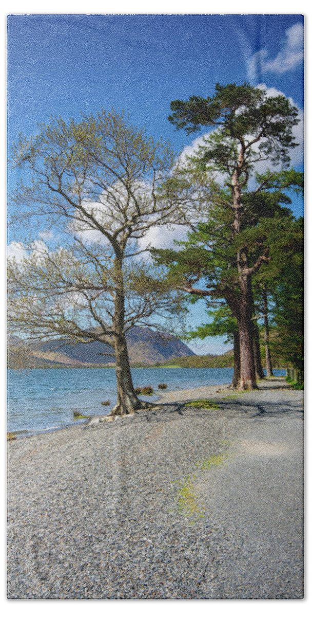 Buttermere Beach Sheet featuring the mixed media Buttermere #3 by Smart Aviation