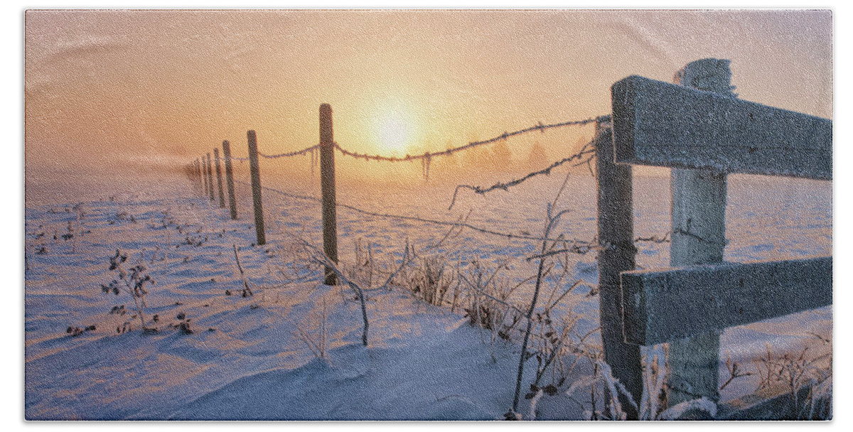 Winter Beach Towel featuring the photograph -30 Sunrise #30 by Dan Jurak