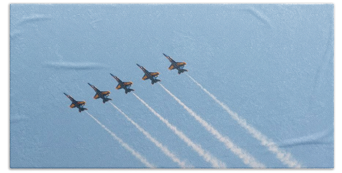 Jets Beach Sheet featuring the photograph #33 Blue Angels #33 by Tap On Photo