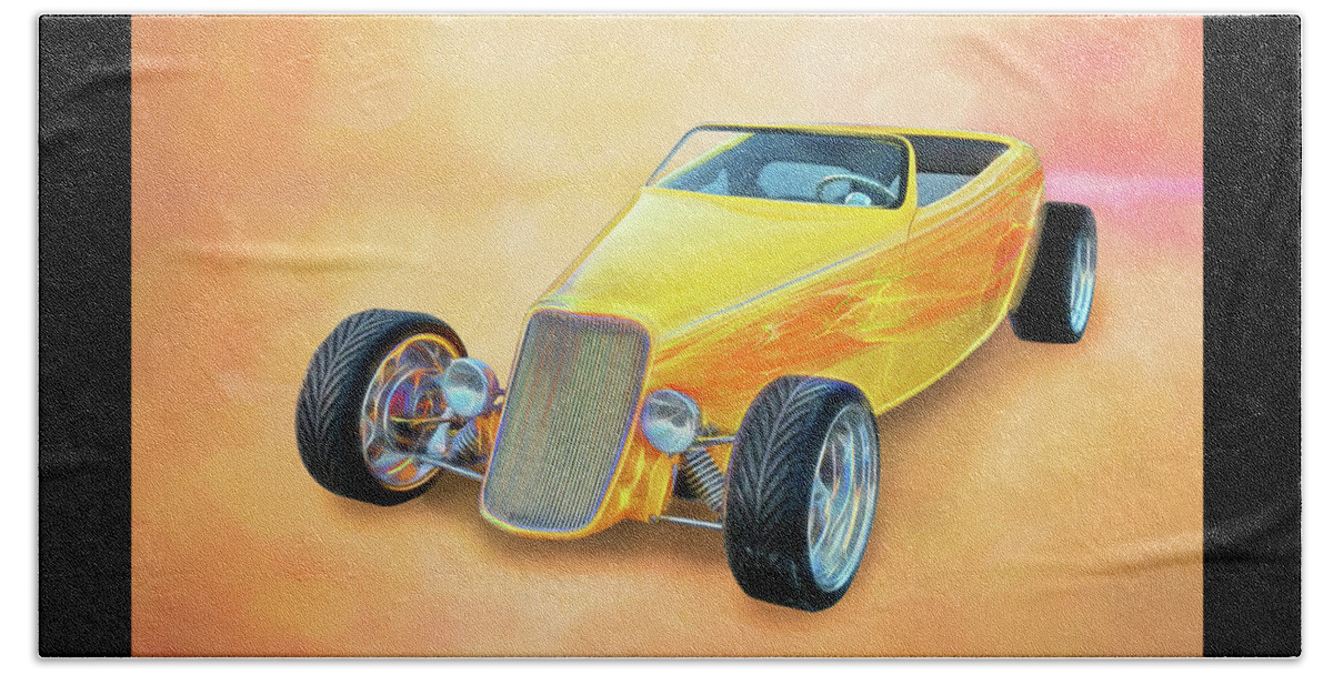 Classic Cars Beach Sheet featuring the digital art 33 Speedstar by Rick Wicker