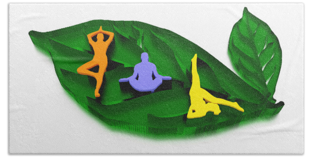 Couple in a yoga pose - 3D computer generated graphic Stock Photo - Alamy