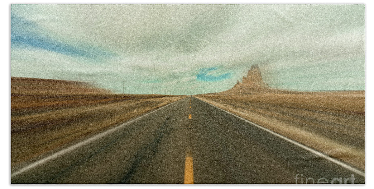 Arizona Beach Towel featuring the photograph Arizona Desert Highway by Raul Rodriguez