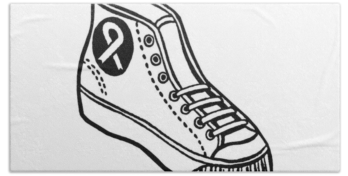Archive Beach Towel featuring the drawing Athletic Shoe #4 by CSA Images