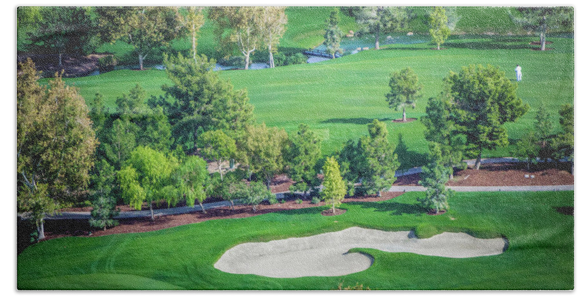 Golf Beach Sheet featuring the photograph Beautiful Aerial Of A Golf Resort In Las Vegas Nevada #5 by Alex Grichenko