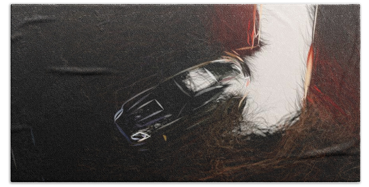 Jaguar Beach Towel featuring the digital art Jaguar XKR S GT Drawing #6 by CarsToon Concept