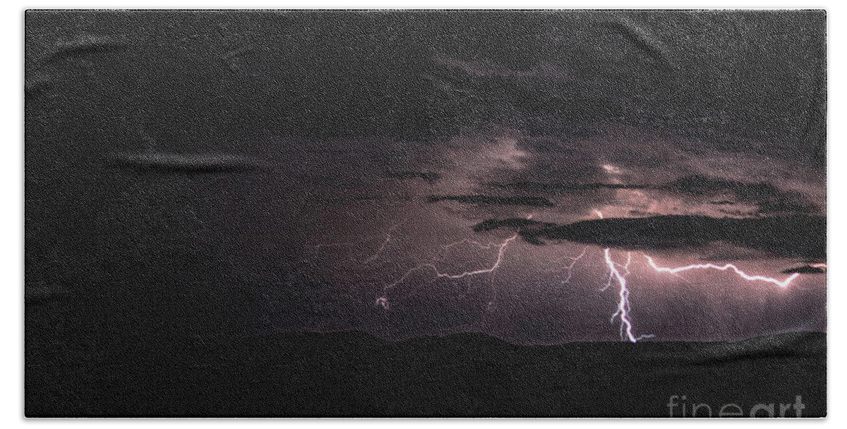 Lightning Beach Towel featuring the photograph Lightning #3 by Mark Jackson