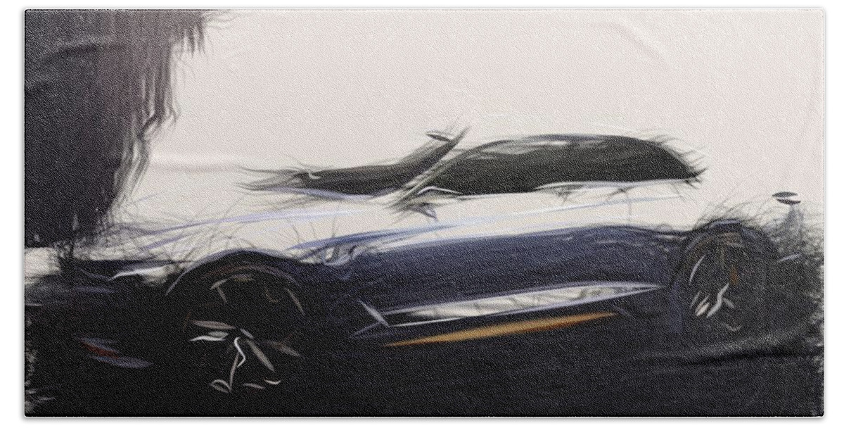 Hyundai Beach Towel featuring the digital art Hyundai Genesis New York Draw #7 by CarsToon Concept