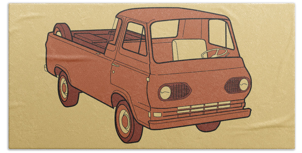 Automotive Beach Towel featuring the drawing Vintage Truck #6 by CSA Images