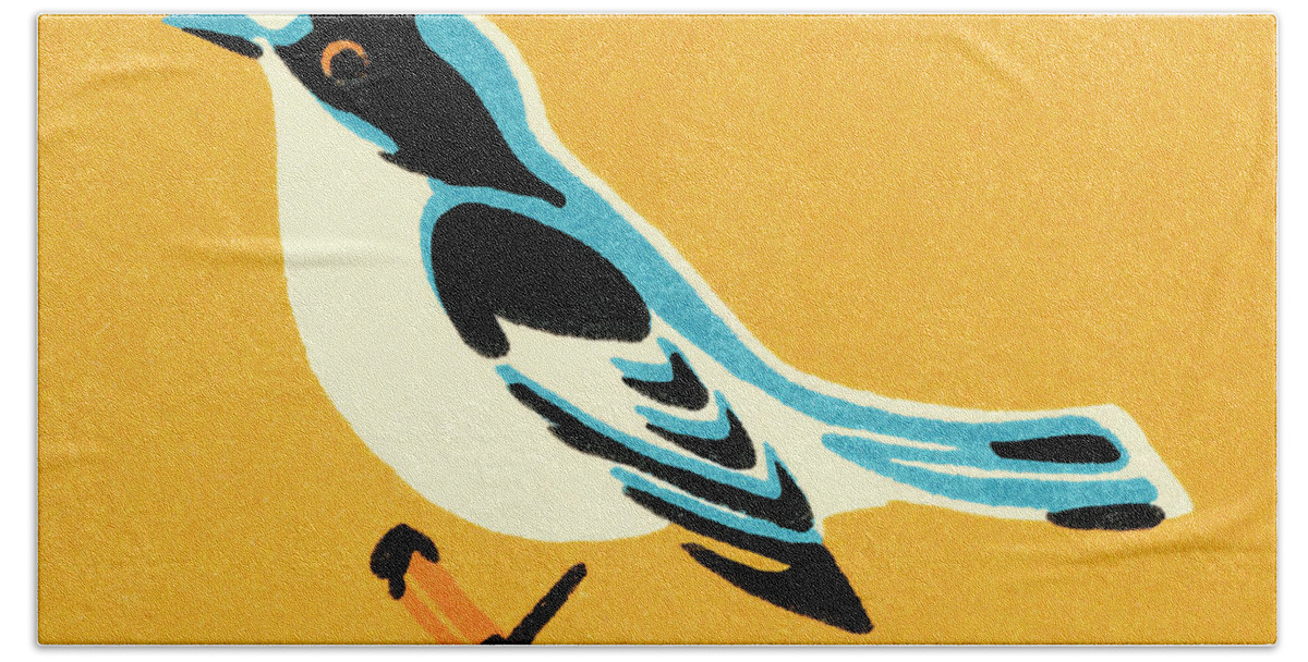 Animal Beach Towel featuring the drawing Bird #75 by CSA Images