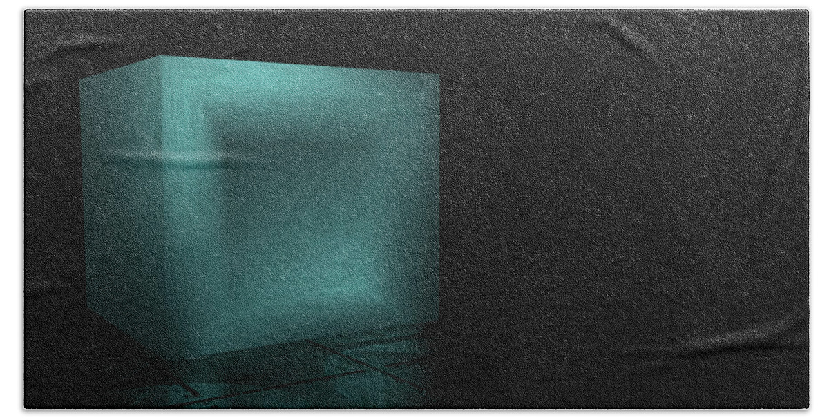 Box Beach Towel featuring the digital art A Box Alone by Bernie Sirelson