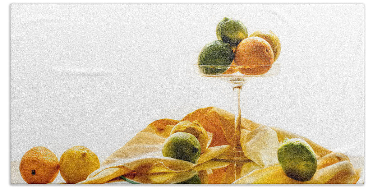 Still Life Beach Towel featuring the photograph A Citrus Morning by Maggie Terlecki