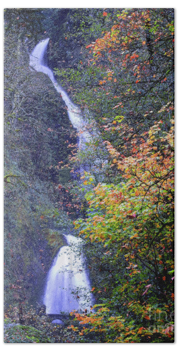 Waterfalls-oregon Beach Towel featuring the photograph A Hidden Waterfall by Scott Cameron