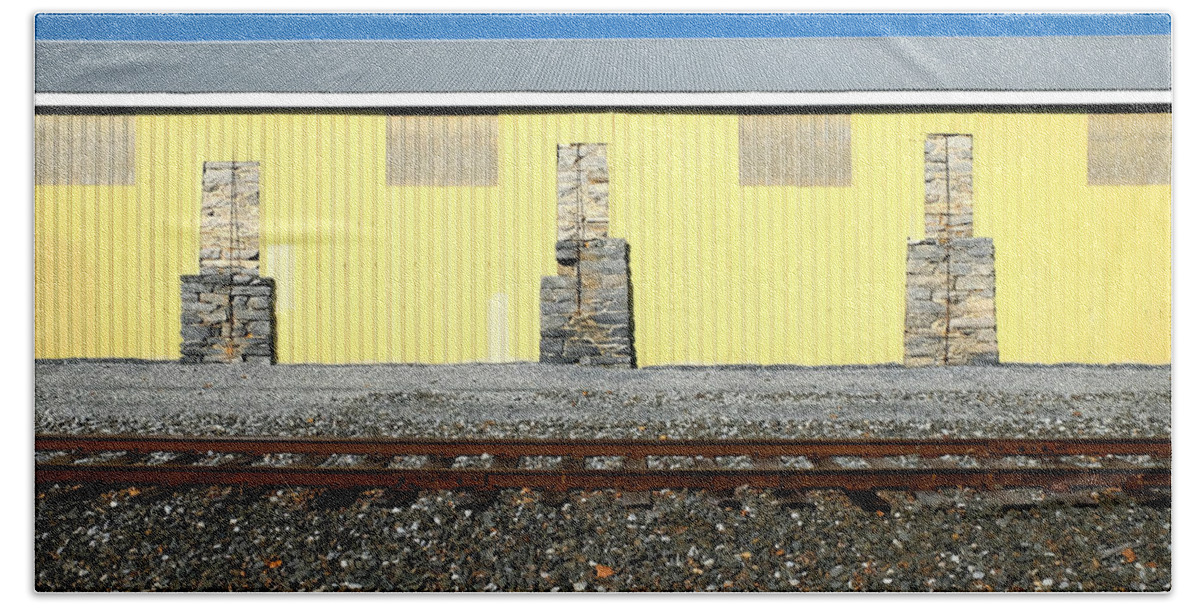 Tracks Beach Towel featuring the photograph A Study in Yellow by Joe Kozlowski