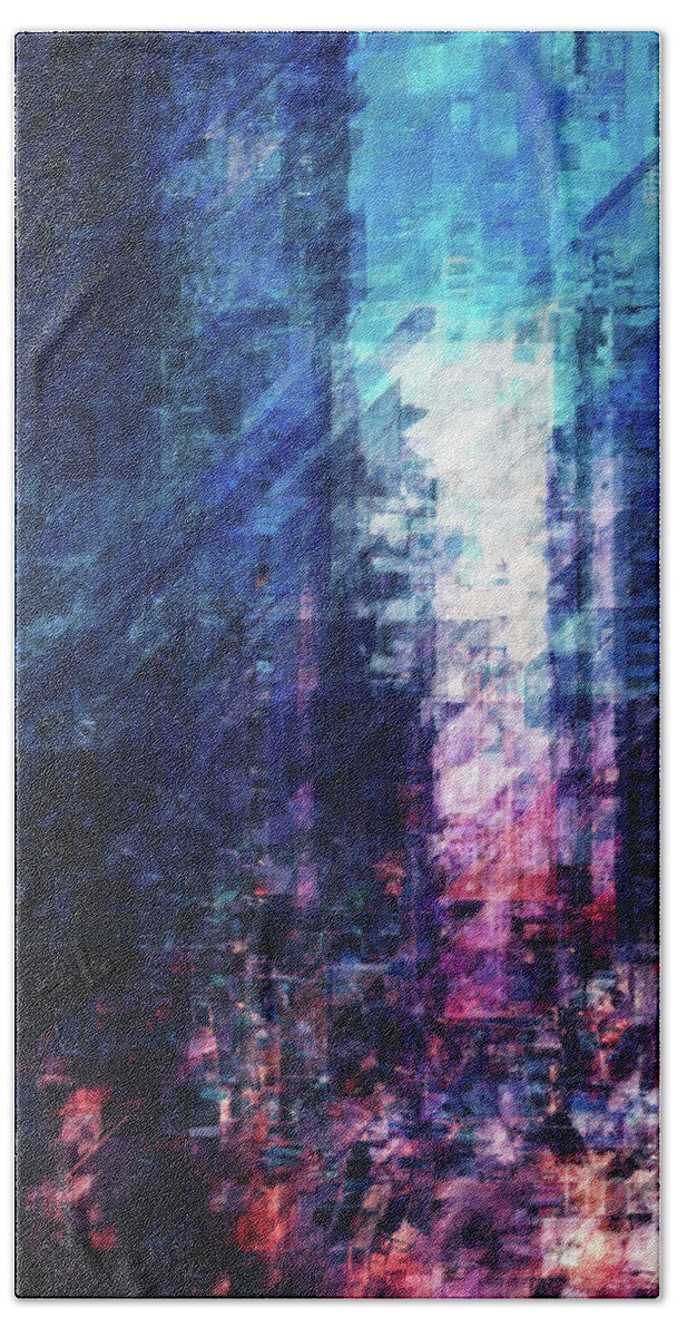 City Beach Towel featuring the digital art Abstract City Streets by Phil Perkins