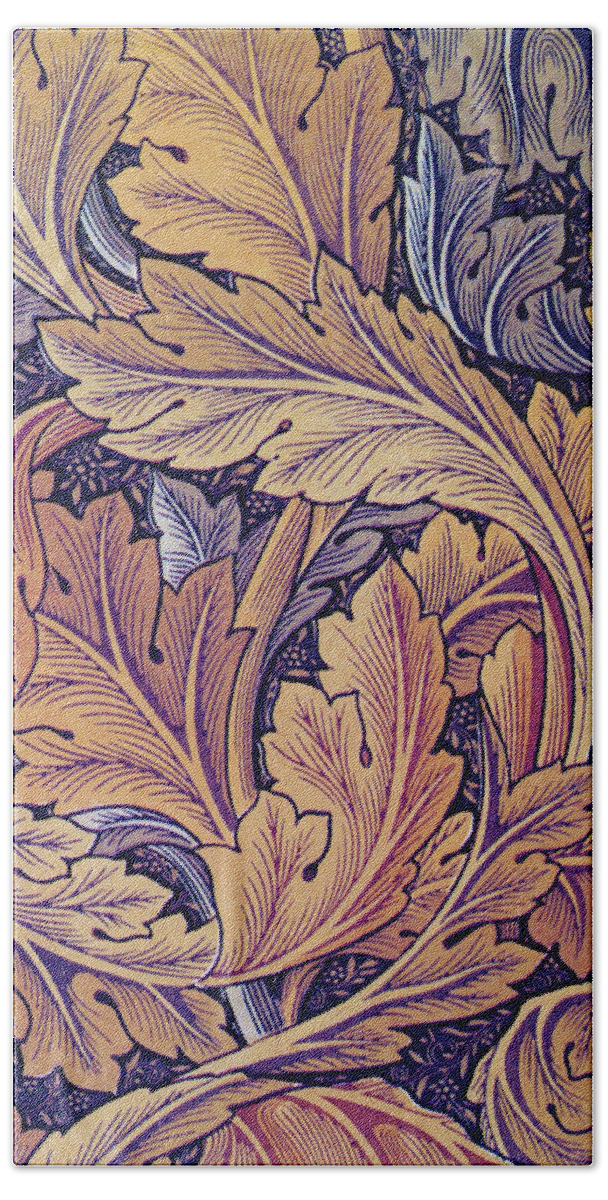Acanthus Beach Towel featuring the painting Acanthus - Digital Remastered Edition by William Morris