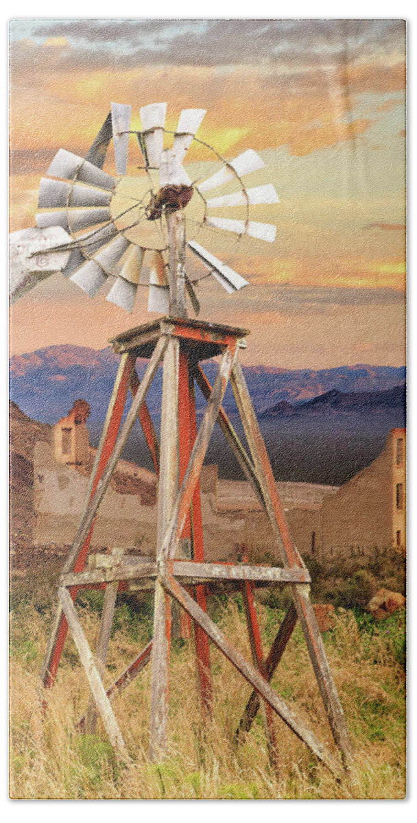 Aermotor Windmill Beach Towel featuring the photograph Aermotor Windmill by James Eddy