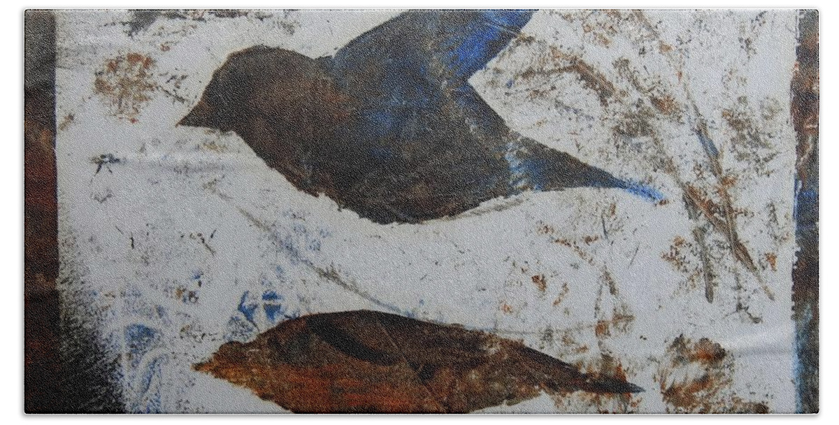 Bird Beach Towel featuring the painting African Safari Bird by Ilona Petzer