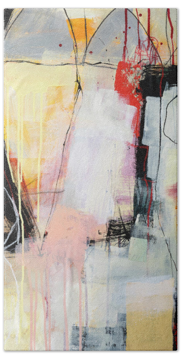 Abstract Art Beach Towel featuring the painting Aftermath #1 by Jane Davies