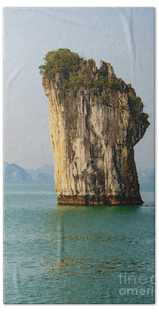 Halong Bay Beach Towel featuring the photograph Afternoon Sun on Halong Bay Island by Bob Phillips