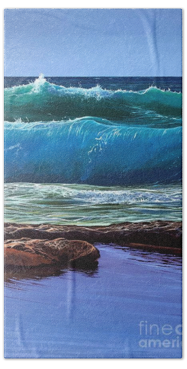 Puerto Vallarta Beach Towel featuring the painting Aguas de Marco by Hunter Jay