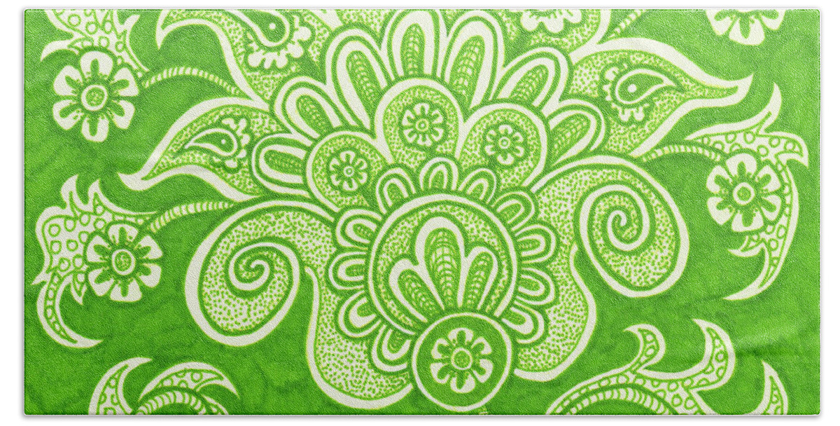 Boho Beach Sheet featuring the drawing Alien Bloom 4 by Amy E Fraser