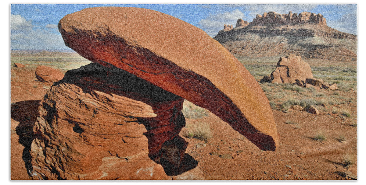 Highway 313 Beach Towel featuring the photograph Alien Boulder along Scenic Byway 313 by Ray Mathis