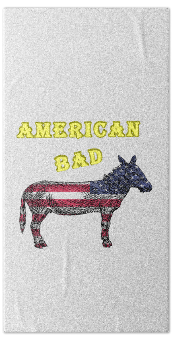American Beach Towel featuring the digital art American Bad Ass by John Da Graca