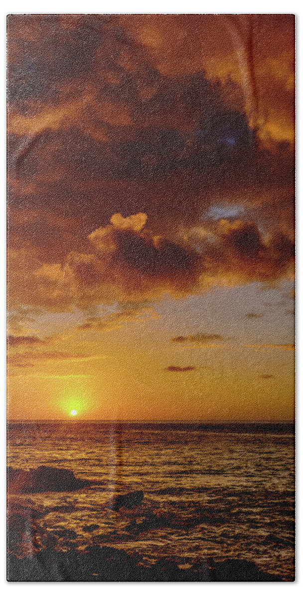 Hawaii Beach Sheet featuring the photograph And then the sun set by John Bauer