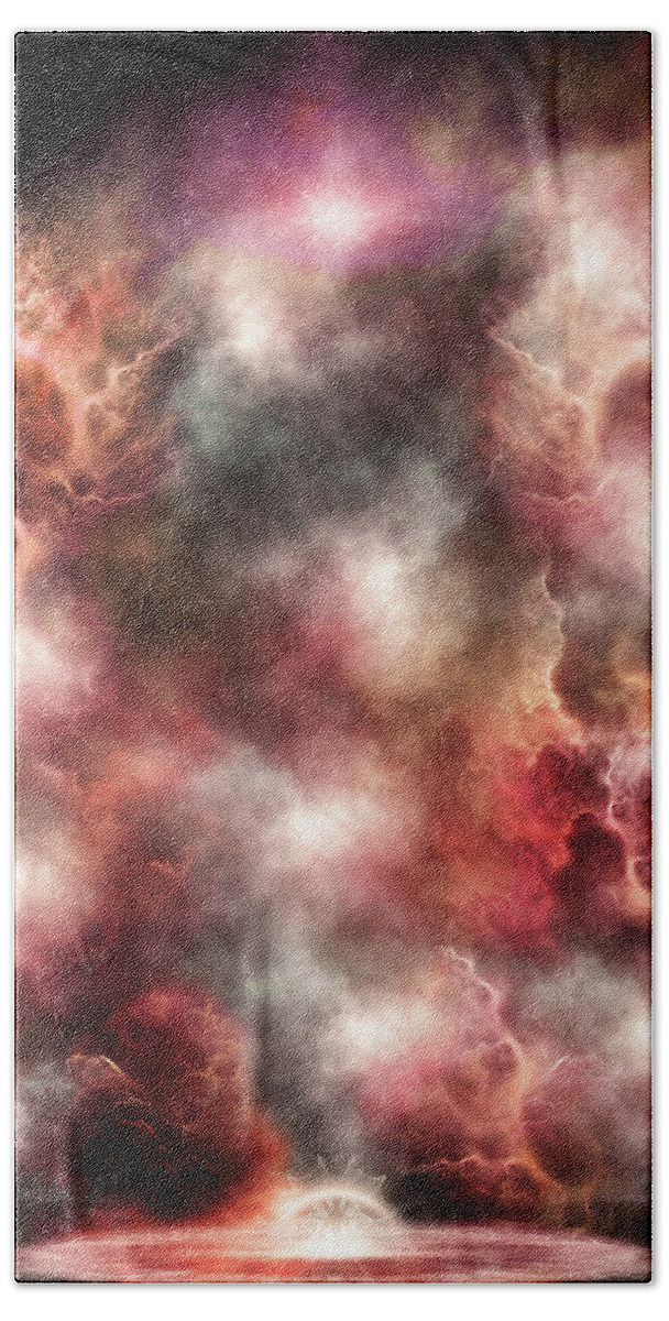 Nebula Beach Towel featuring the digital art Anomalous Nebula by Rolando Burbon