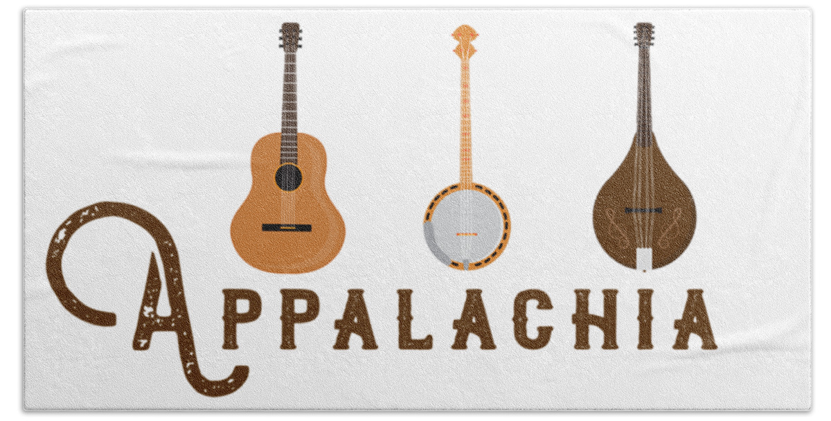 Appalachian Music Beach Sheet featuring the digital art Appalachia Mountain Music White Mountains by Heather Applegate