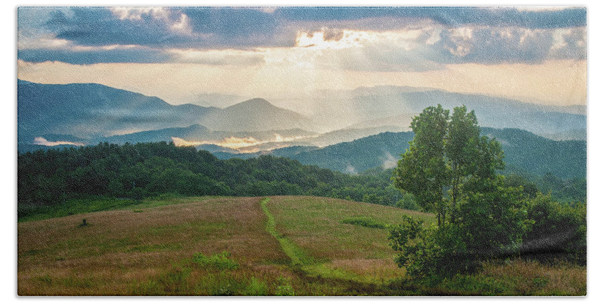 Landscape Beach Towel featuring the photograph Appalachian Mountains NC Heavenly Max Patch by Robert Stephens