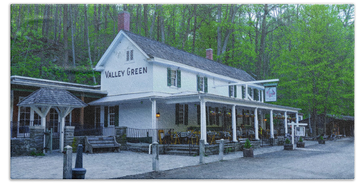 April Beach Towel featuring the photograph April at the Valley Green Inn by Bill Cannon