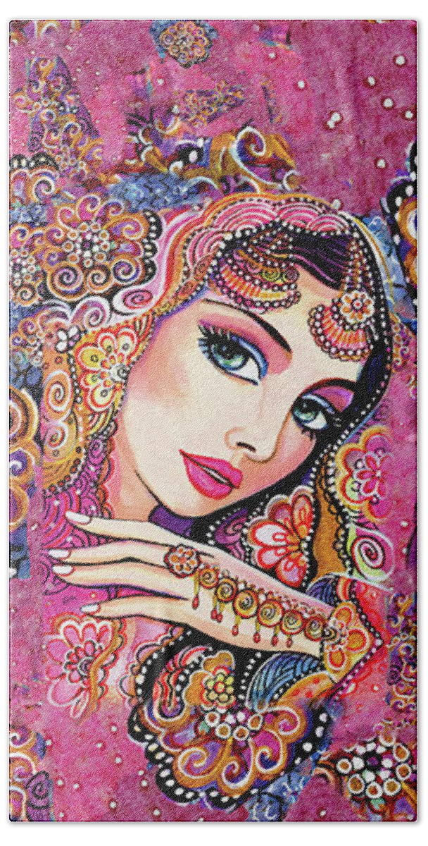 Indian Woman Beach Towel featuring the painting Kumari by Eva Campbell