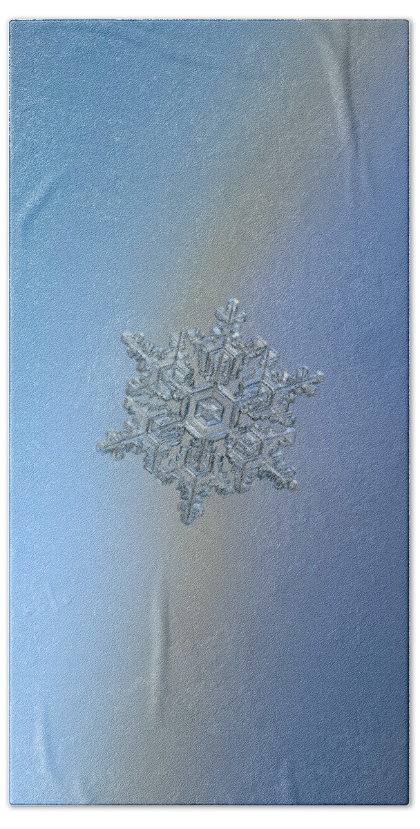 Snowflake Beach Towel featuring the photograph Real snowflake - 05-Feb-2018 - 16 by Alexey Kljatov