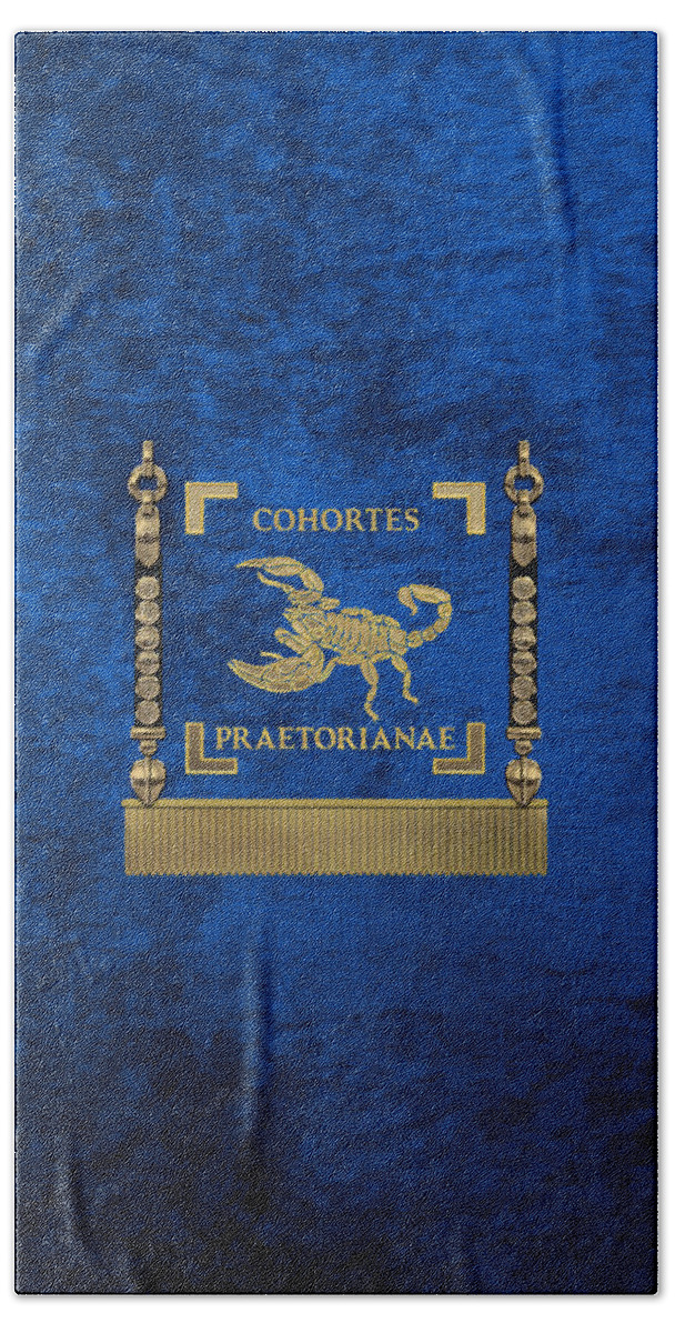 ‘rome’ Collection By Serge Averbukh Beach Towel featuring the digital art Praetorian Guard Standard - Vexillum of Cohortes Praetorianae by Serge Averbukh