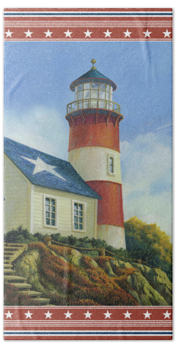 Michael Humphries Beach Towel featuring the painting Liberty's Light by Michael Humphries