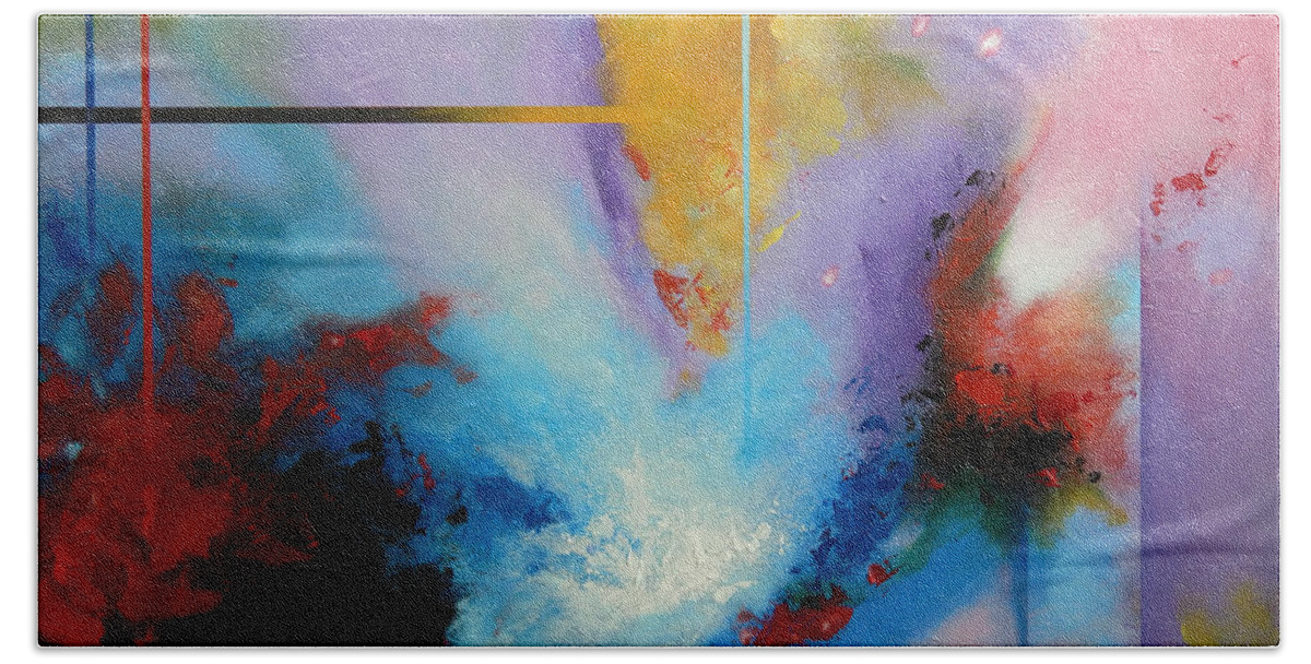 Particles Beach Towel featuring the painting Ascension by Arie Van der Wijst