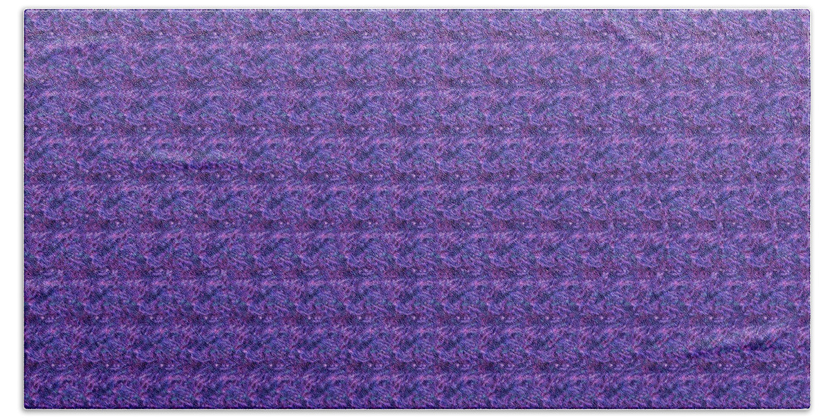 Autostereogram Beach Towel featuring the digital art Autosteregram DNA Purple Lines by Russell Kightley