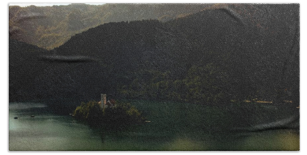 Slovenia Beach Towel featuring the photograph Autumn by lake Bled by Robert Grac