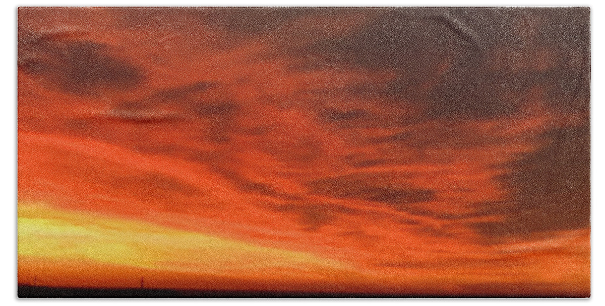 Sky Beach Towel featuring the photograph Autumn Fire by Christine Rivers