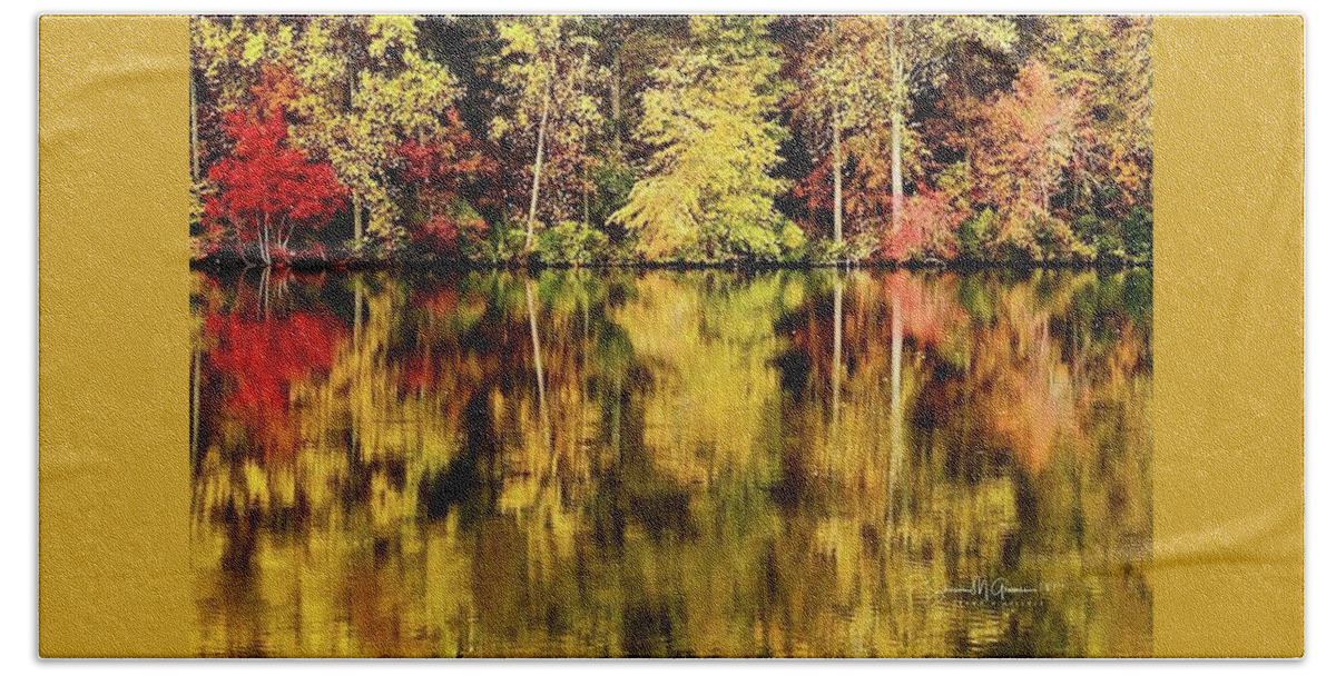 Autumn Beach Towel featuring the photograph Autumn Reflection by Shawn M Greener
