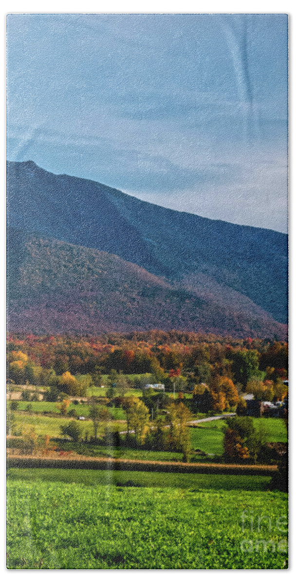 Mount Mansfield Beach Towel featuring the photograph Autumn Time in Vermont by James Aiken