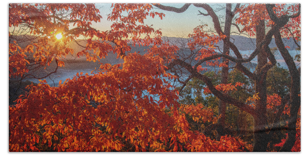 Blue Ridge Parkway Beach Towel featuring the photograph Autumn's Beauty by Robert J Wagner