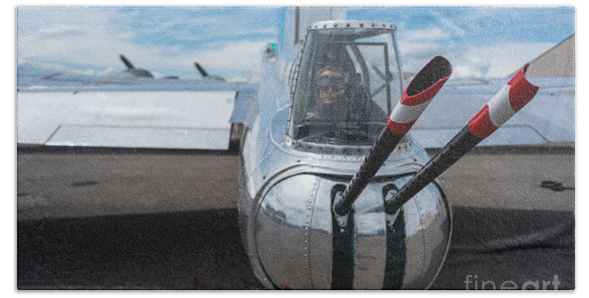 American Beach Towel featuring the photograph B17 Tailgun by Matthew Nelson