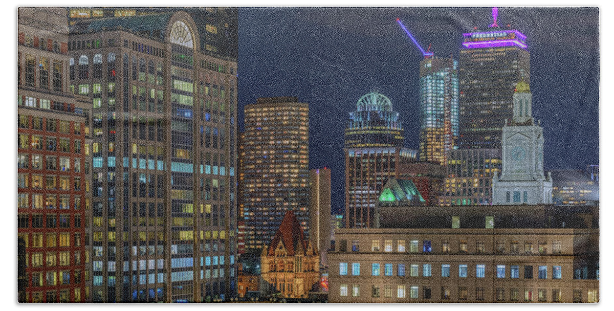 Boston Beach Towel featuring the photograph Back Bay at Night by Kristen Wilkinson
