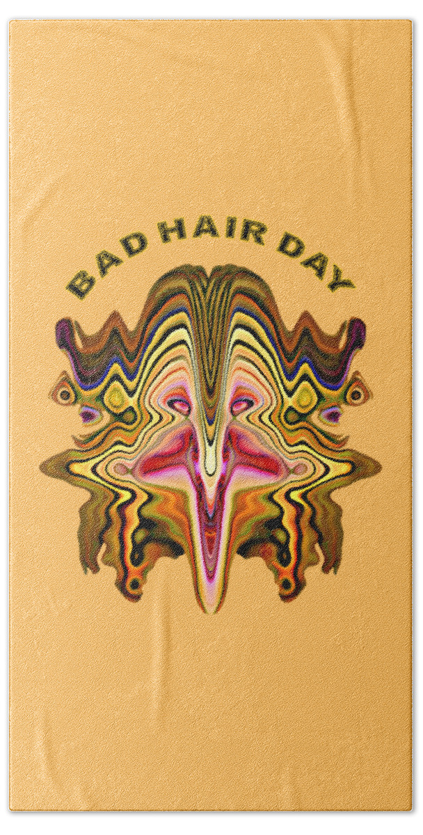 Hair Beach Towel featuring the digital art Bad Hair Day by Gabriele Pomykaj